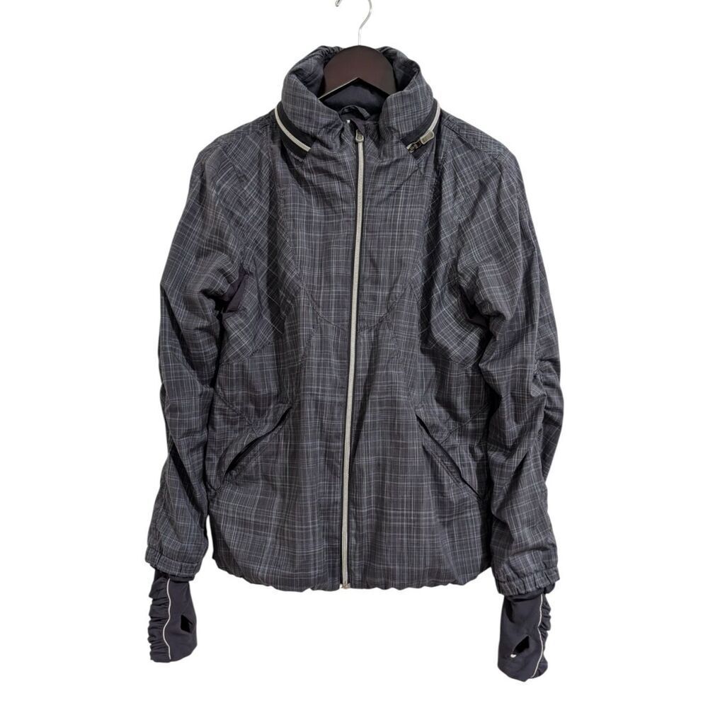 Lululemon Run: Hustle Jacket - Blue/Grey Plaid - Size 10